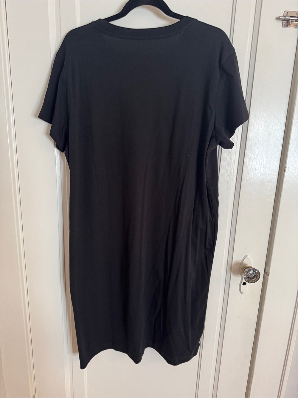 Pact Women's Black Short Sleeve Pocket Crew Tee Dress Organic Cotton NWOT - Picture 6 of 9
